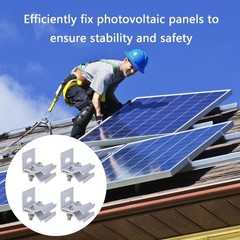 4Pieces Aluminium Clamps Accessory for Fixing Solar Structures on Roofs