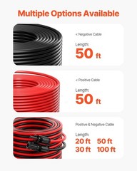 Vevor 50Ft Solar Panel Extension Cable 10Awg 6Mm Pv Wire Set Of 2