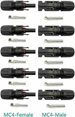 5 Pairs NEW Male + Female Fits MC4 Connector Wire for Solar Panel 30A Waterproof