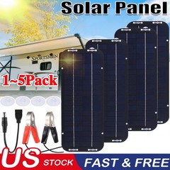 Solar Panel 12V Trickle Charger Battery Charger Kit Maintainer Marine Car RV