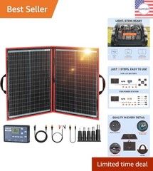 Efficient 100W Solar Panel – Foldable, Lightweight, Dual USB for Camping Power