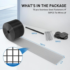 6 Inch X 100Ft Solar Panel Bird Guard, Wire Mesh Critter Guard for Solar Panels