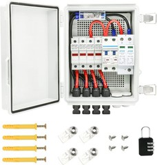 4 String Solar Combiner Box, IP65 Waterproof PV Combiner Box for On/Off Grid Sol
