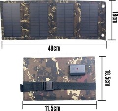 Portable Folding Solar Panel Power Bank, Waterproof, Flexible 20W