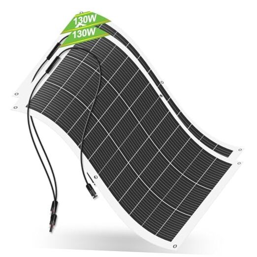 2pcs 130 Watt (260W) 12BB Flexible Solar Panels,23.5% High-Efficiency 2*130W