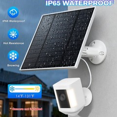10W Solar Panel for Security Camera, 2x 5W Power Charger with Micro USB & USB-C