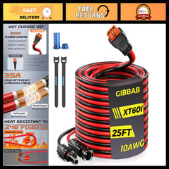 25FT 10AWG Solar Panel Connector XT60i Adapter Extension Cable with Caps & Ties