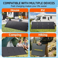 200W Portable Solar Panel ETFE Foldable Solar Charger for Power Station Charging