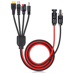 4-in-1 Solar Connector Extension Cable Splitter Solar Adapter to XT60（3ft）