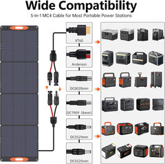 N-Type 16BB 220W Portable Solar Panel for Ef/Jackery/Bluetti/Anker Power Station