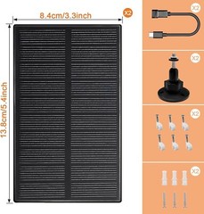NEW Solar panel for security camera With Micro USB+Type-C Cable