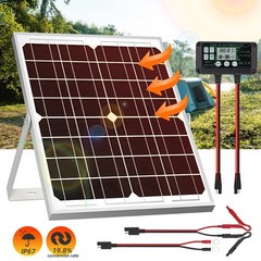 30W Solar Power Panel 12V Trickle Charger Battery Maintainer Tender + Controller