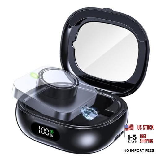 Portable Charging Case Compatible with Oura Ring Gen 5 & Gen 4 & 3, Black