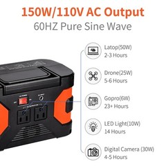Flashfish EA150 Portable Power Station Solar Generator 150W AC/DC Battery Bank