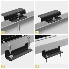 16PCS Solar Panel Mounting Z Bracket for RV Roof, Black