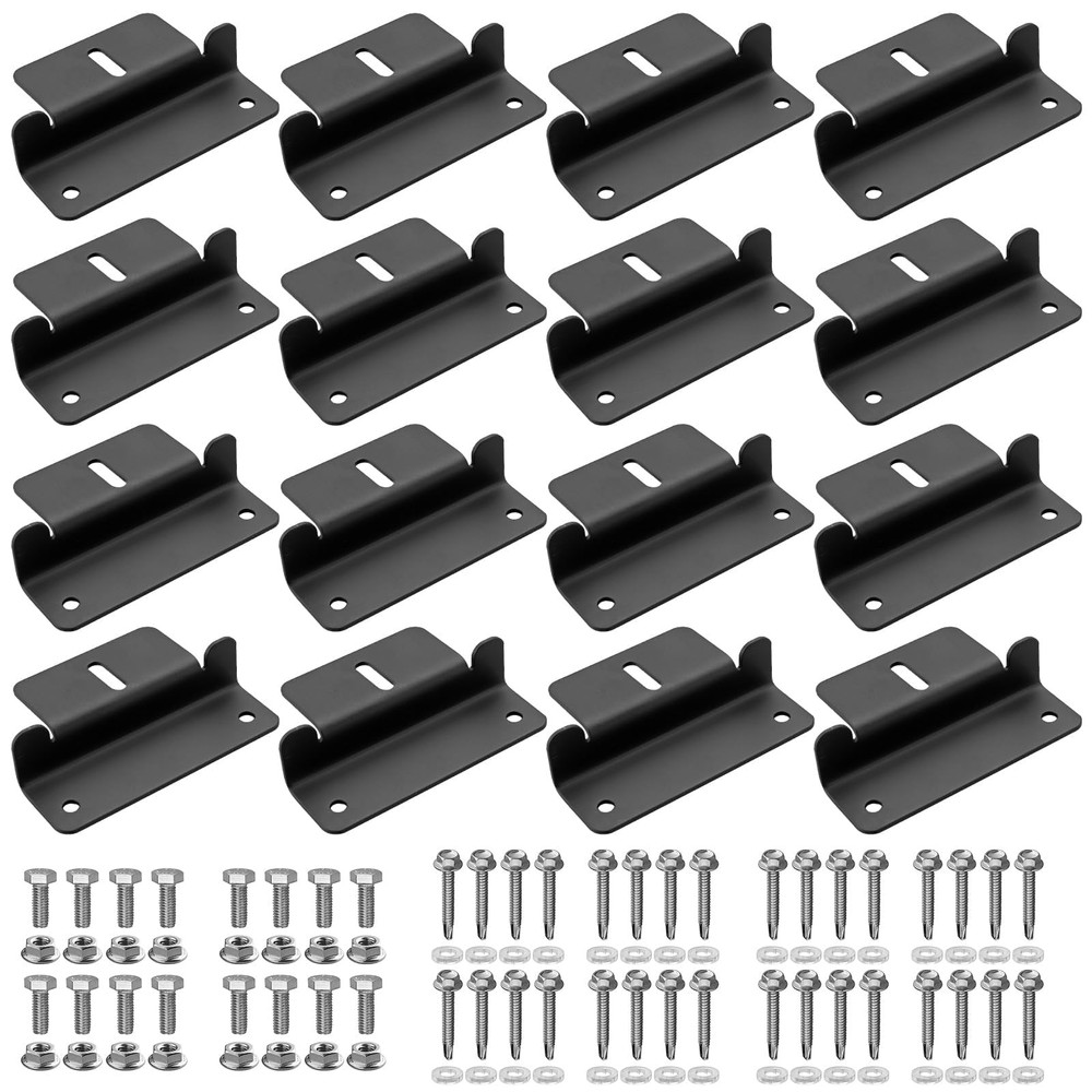 16PCS Solar Panel Mounting Z Bracket for RV Roof, Black