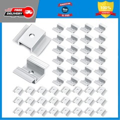 100 Pack Solar Panel Mid Clamps 1.06 Inch Aluminum Mounting Bracket Kit