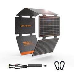 FlexSolar 60W Foldable Solar Panel Portable Charger with USB-C/USB-A QC3.0/DC