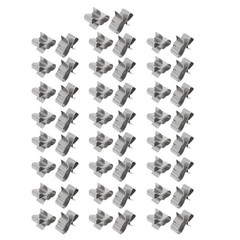 Solar Photovoltaic Parts Stainless Steel Cable Clip Clamp Silver Tone 50pcs