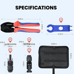 Lingchievo Solar Crimper Tool Kit with 12 PCS MC4 Connectors,2 Solar Connecto…