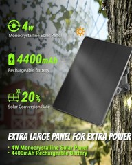 5V/12V Trail Camera Solar Panel – 4W Solar Panel Battery w/ 4400mAh Li-ion Ba…