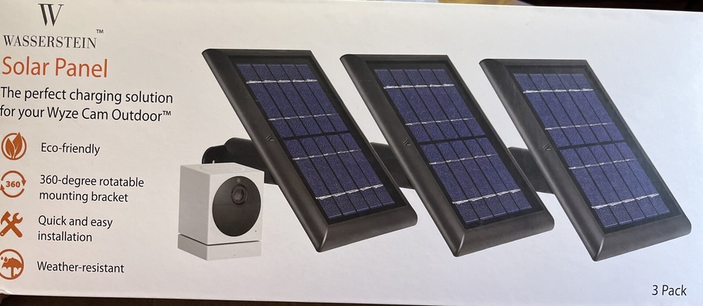 3 PACK Solar Power Panel Wyze Cam Outdoor Security Outdoor Camera.FREE SHIPPING