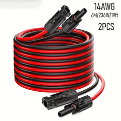 236Inch/6M Solar Panel Extension Cable 14AWG Solar Extension Cable Kit with Fema