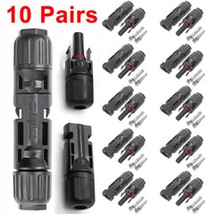 10 Pair Male Female M/F Wire Cable Connectors Solar Panel Adapter 30A Waterproof