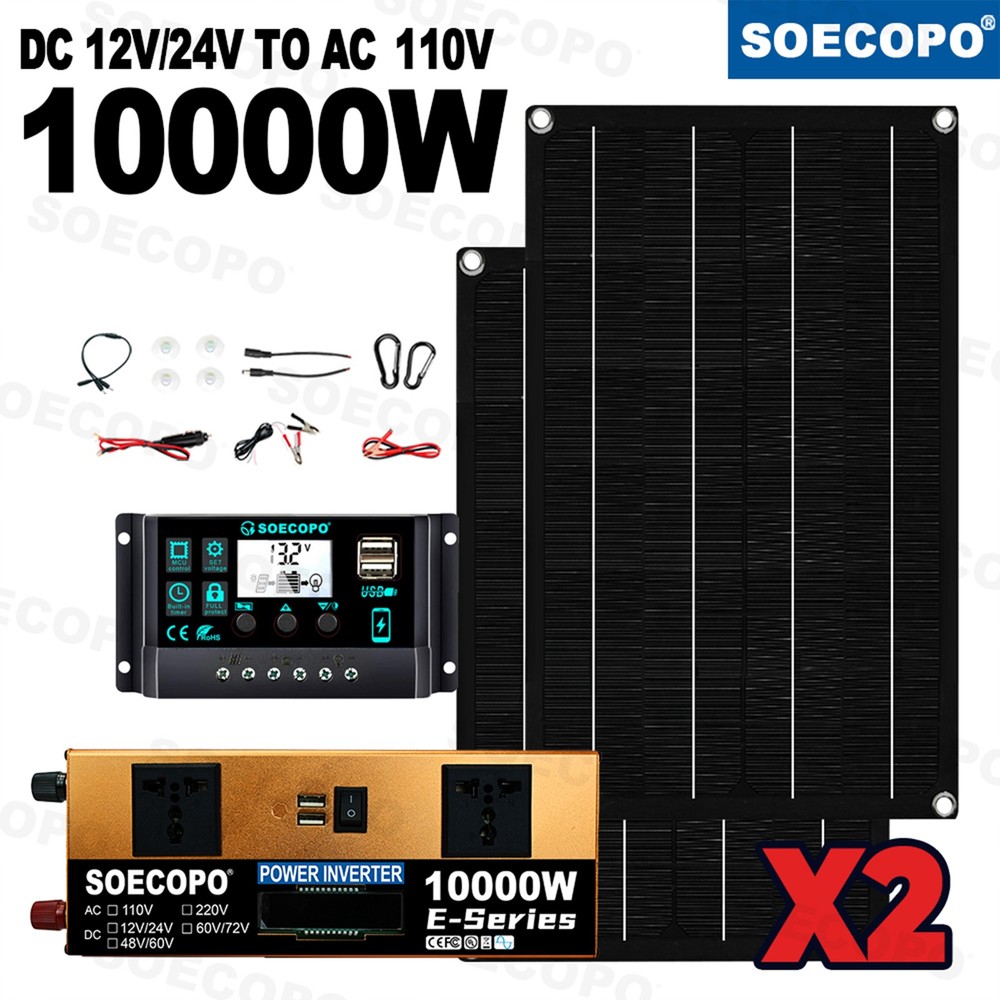 10000W Solar System Kit | 12V24V DC Input to 110V/220V AC Output