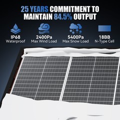 100W 200W 400W 800W 1000W Mono 18BB N-Type Solar Panel 25% Boat High Conversion