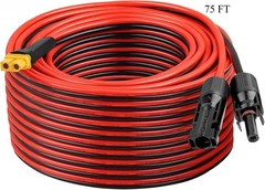 XRDS -RF Solar Connector to XT60 Cable 75FT, Heavy-Duty High Current Transfer