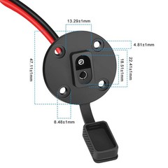 Electop SAE Power Socket Sidewall Port, Weatherproof SAE Quick Connect Solar
