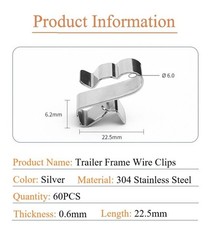 YSIL 60PCS Trailer Frame Wire Clips Stainless Steel Cable Clips…