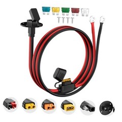 10AWG SAE Power Socket Length:2FT; 1Piece SAE Socket to O Ring 10AWG Cable