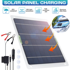12V Solar Battery Trickle Charger 30W Solar Panel Maintainer Kit for Car RV Boat