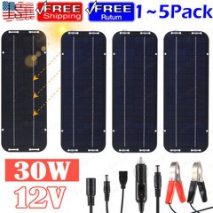 30W Solar Panel 12V Trickle Charge Battery Charger Maintainer Marine RV Car LOT