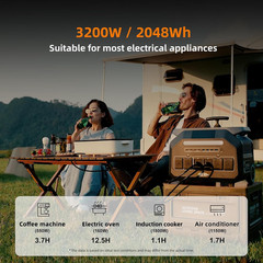 IEE 3200W Portable Power Station P3200, 2048Wh Solar Generator, 1800W AC Chargin