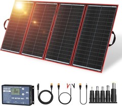300W 18V Portable Foldable Solar Panel Kit – 2 USB Output & Adapters 12V Station