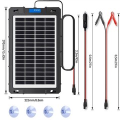 Solar Battery Trickle Charger Maintainer 12V 20W Panel Car Boat Motorcycle RV