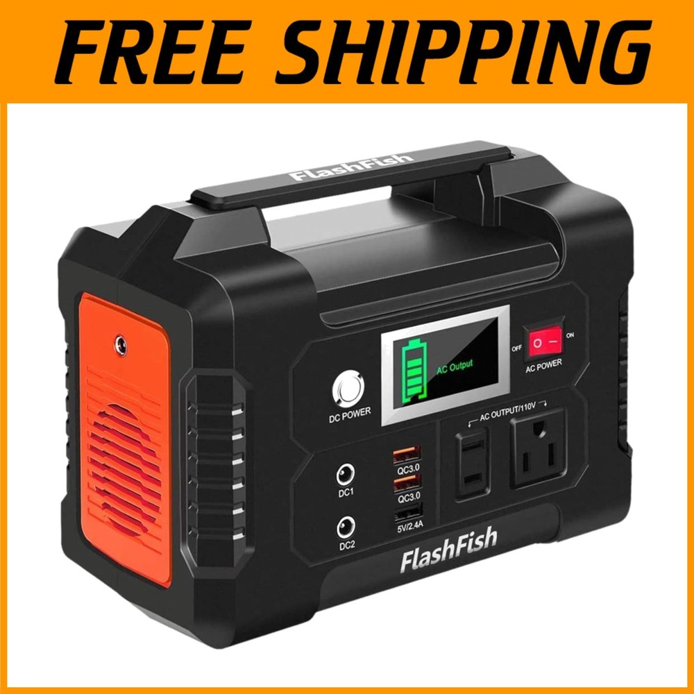 Lightweight Portable Generator: 110V AC/2 DC/3 USB Outputs^/`