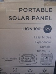Lion Energy 100W 12V Solar Panel Part #50170061 new open box camping