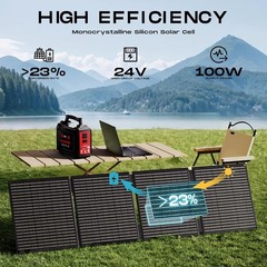 High-Efficiency 100W Solar Panel Charger – Portable & Durable for Outdoor Use
