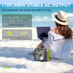 300W Solar Generator, 296Wh Portable Power Station for Camping & RV