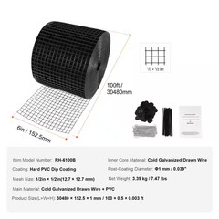6 In. X 100 Ft. Solar Panel Bird Guard, Critter Guard Roll Kit with 100 Aluminum
