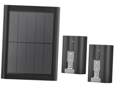 2-Pack 7200mAh Replacement Ring Battery with 5W Solar Panel Charger for Black