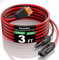 Oxygen-Free Copper 10AWG XT60i Solar Cable – Compatible with Generators and RVs