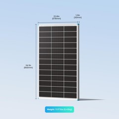 Renogy 100W N-Type Bifacial Solar Panel Double-Side PV Module For RV Marine