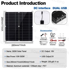 Solar Full 8000w 110/220V Inverter 300W Solar Panel Home 100A Controller System