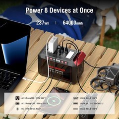 237Wh Solar Generator W/ Solar Panel Included Portable Power Station 300W Pure