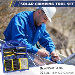 haisstronica 25PCS Solar Crimping Tool Kit, MC4 Connectors, AWG 14-10